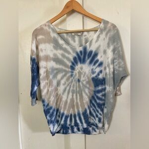 ANGELA made in Italy boxy cropped loose knit tie dye top small slouchy soft